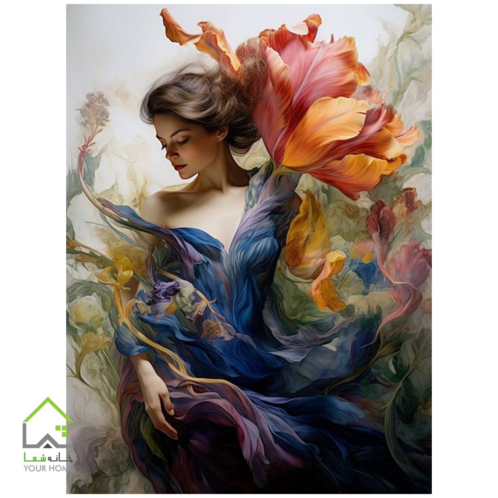 تابلو آبرنگی پرتره گلگون 